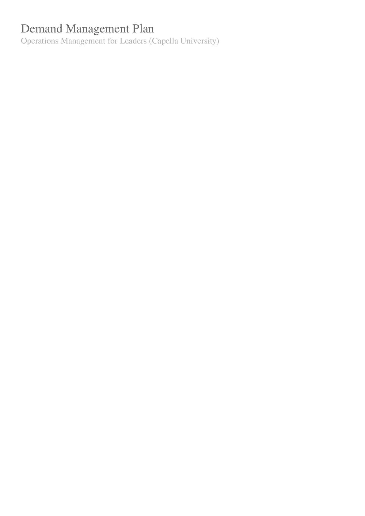 Preview image for MBA FPX 5016 Demand Management Plan